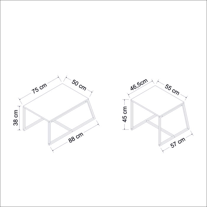 Hanah Home Mesa de Centro Minimal - Blanco